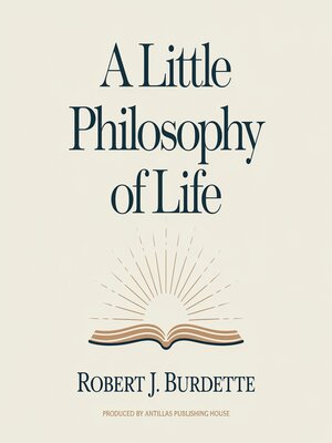 cover image of A little philosophy of life